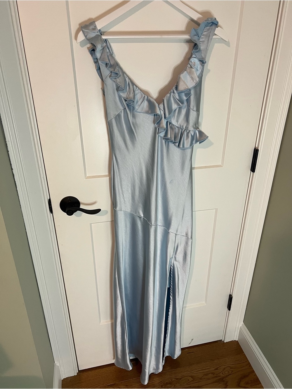 Light blue satin dress